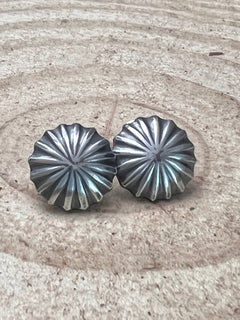 Starburst Concho Earrings - Cowhide and Conchos