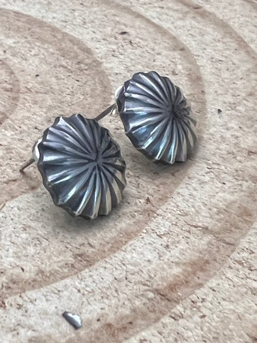 Starburst Concho Earrings - Cowhide and Conchos