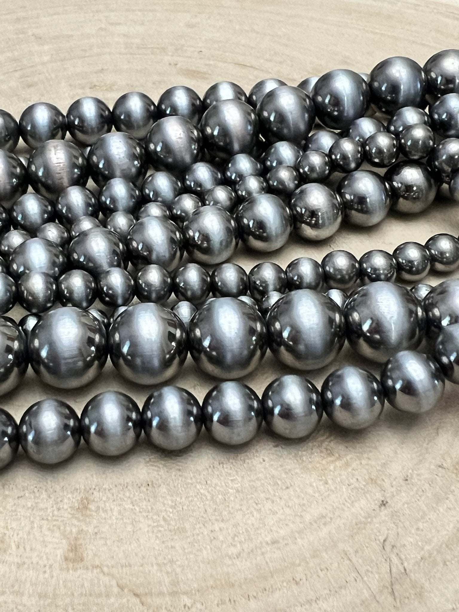 Statement Faux Sterling Pearl Layered Necklace & Earring Set - Cowhide and Conchos