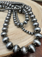 Statement Faux Sterling Pearl Layered Necklace & Earring Set - Cowhide and Conchos