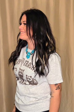 Stay Trashy T-shirt - Cowhide and Conchos