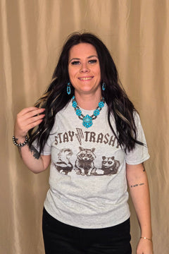 Stay Trashy T-shirt - Cowhide and Conchos