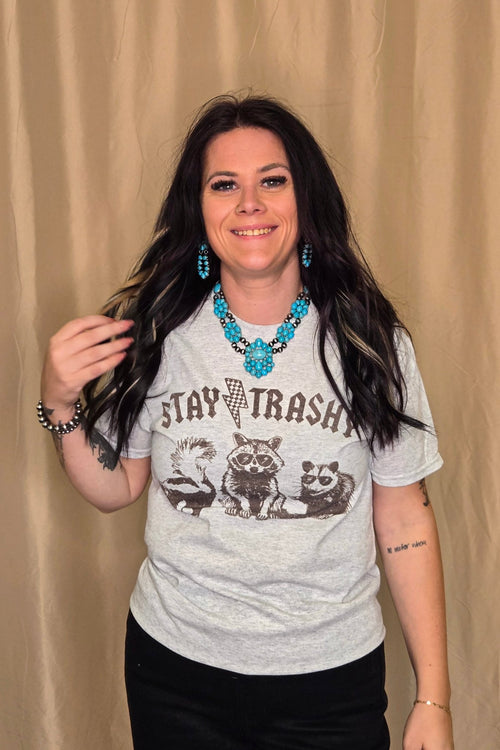Stay Trashy T-shirt - Cowhide and Conchos
