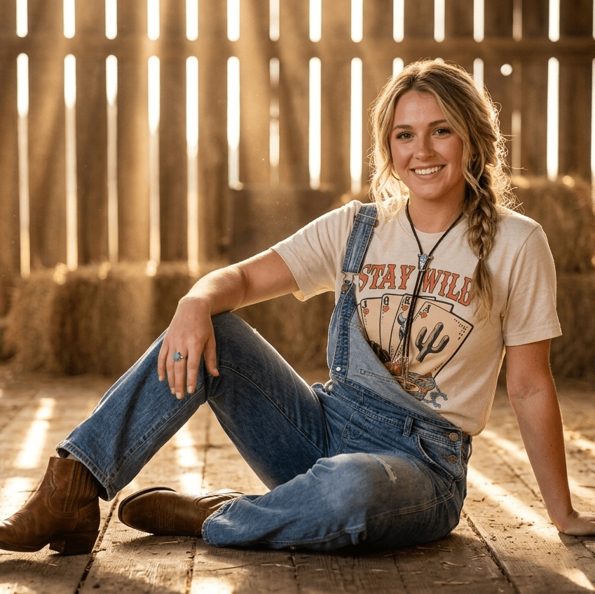 Stay Wild T-Shirt - Cowhide and Conchos