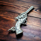 Sterling 3D pistol charm/pendant - Cowhide and Conchos