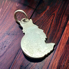 Sterling Fluffy cat pendant charm/pendant - Cowhide and Conchos