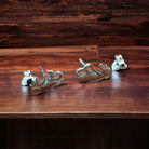 Sterling Mermaid post earrings - Cowhide and Conchos