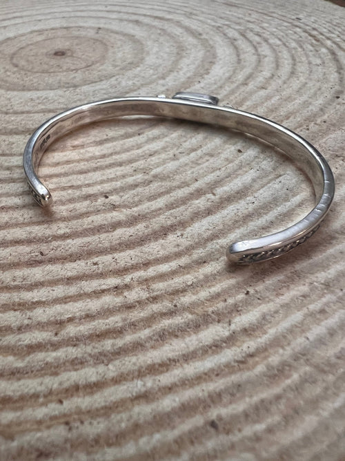 Sterling Silver Coral Bracelet by Jerome Delgarito - Cowhide and Conchos