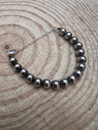 Sterling Silver Pearl Bracelet – Available in All Sizes (3, 4, 5 or 6 mm) - Cowhide and Conchos