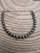 Sterling Silver Pearl Bracelet – Available in All Sizes (3, 4, 5 or 6 mm) - Cowhide and Conchos
