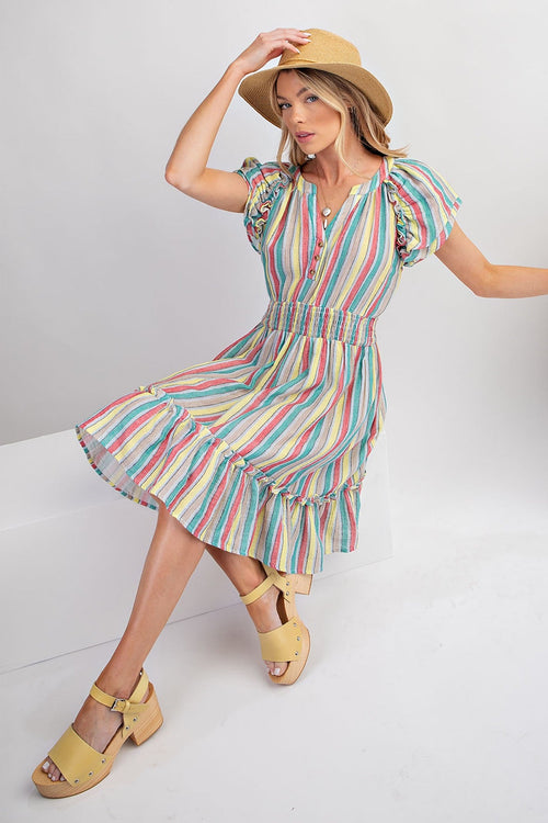 Striped Cotton Gauze Dress - Medium available - Cowhide and Conchos