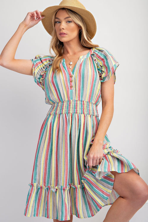 Striped Cotton Gauze Dress - Medium available - Cowhide and Conchos