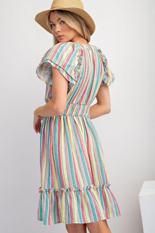 Striped Cotton Gauze Dress - Medium available - Cowhide and Conchos