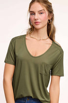 Super Soft Pocket Basic Tee - Marsala, Olive, Ginger, Black and Off White - Cowhide and Conchos
