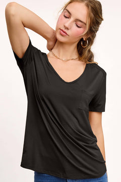 Super Soft Pocket Basic Tee - Marsala, Olive, Ginger, Black and Off White - Cowhide and Conchos