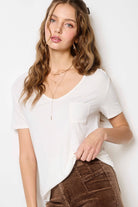 Super Soft Pocket Basic Tee - Marsala, Olive, Ginger, Black and Off White - Cowhide and Conchos