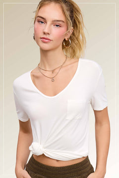 Super Soft Pocket Basic Tee - Marsala, Olive, Ginger, Black and Off White - Cowhide and Conchos