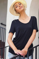 Super Soft Pocket Basic Tee - Marsala, Olive, Ginger, Black and Off White - Cowhide and Conchos