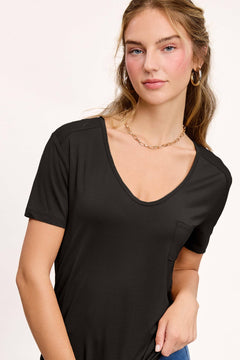 Super Soft Pocket Basic Tee - Marsala, Olive, Ginger, Black and Off White - Cowhide and Conchos