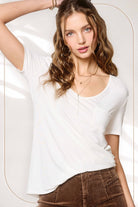 Super Soft Pocket Basic Tee - Marsala, Olive, Ginger, Black and Off White - Cowhide and Conchos