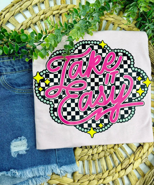Take It Easy T-Shirt - Cowhide and Conchos