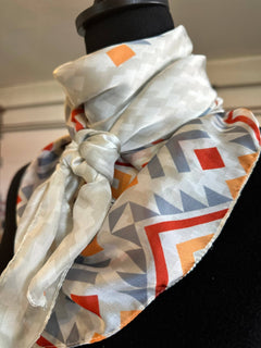 Tan Tribal Wild Rag - Cowhide and Conchos