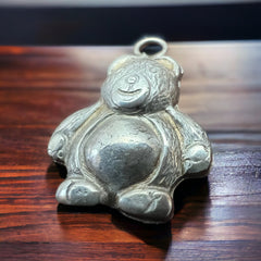 Teddy bear charm/pendant - Cowhide and Conchos