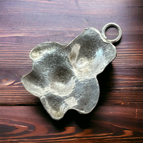 Teddy bear charm/pendant - Cowhide and Conchos