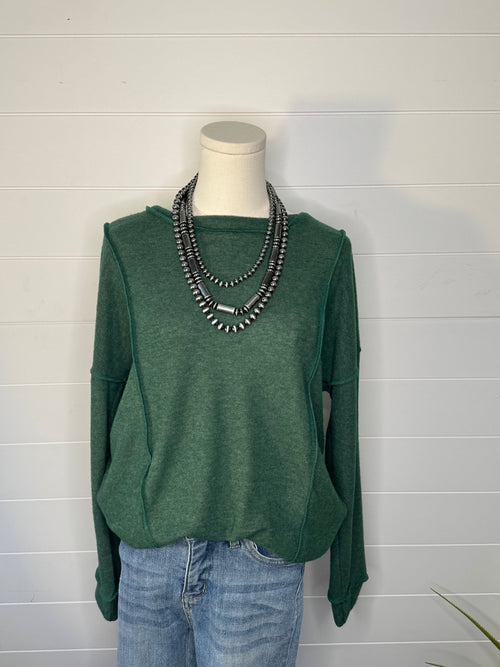 Teton Top Stitch Top - Olive and Camel colors! - Cowhide and Conchos
