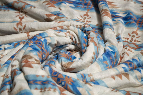 The Blues Southwestern Plush Throw - Cowhide and Conchos