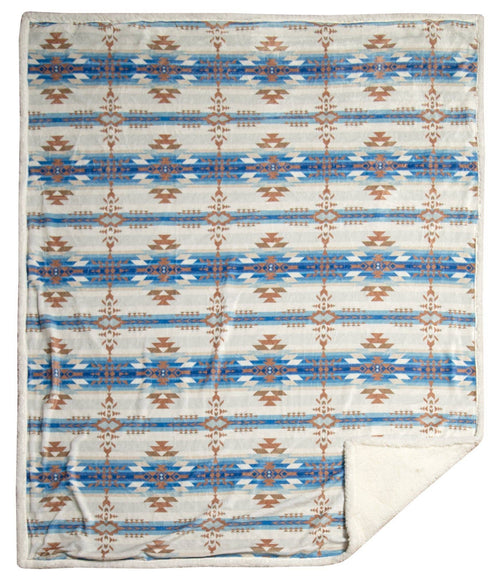 The Blues Southwestern Plush Throw - Cowhide and Conchos