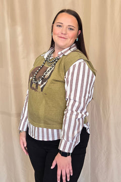 The Hereford Muscle Tank - Cowhide and Conchos