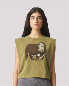 The Hereford Muscle Tank - Cowhide and Conchos