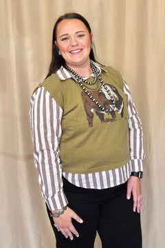 The Hereford Muscle Tank - Cowhide and Conchos