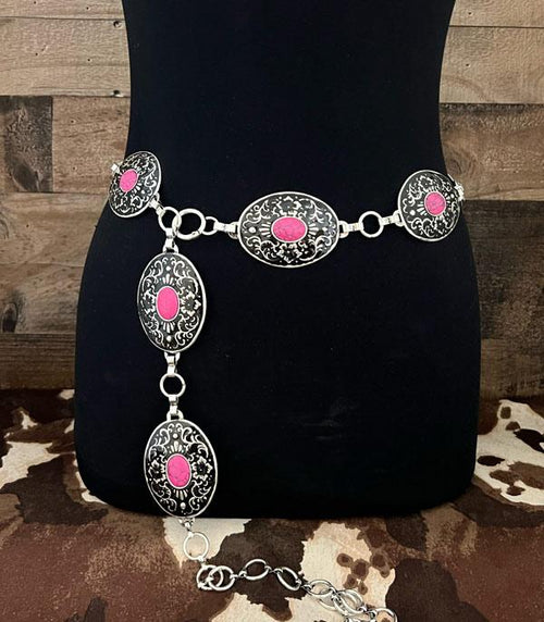 The Miranda Concho Belt - Medium/Large - Cowhide and Conchos