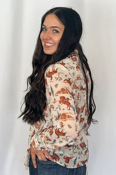 The Old West Blouse - Cowhide and Conchos