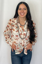 The Old West Blouse - Cowhide and Conchos