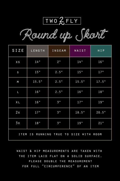The Round Up Skort by 2 Fly - Large available - Cowhide and Conchos