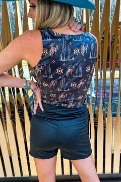 The Round Up Skort by 2 Fly - Large available - Cowhide and Conchos