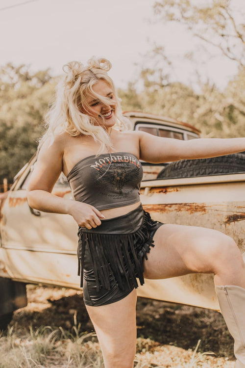 The Round Up Skort by 2 Fly - Large available - Cowhide and Conchos