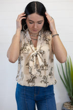 The Round - Up Top - Cowhide and Conchos