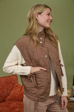 Tie Down Quilted Puffer Vest - 5 Colors! - Cowhide and Conchos