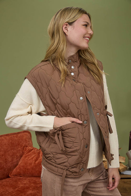 Tie Down Quilted Puffer Vest - 5 Colors! - Cowhide and Conchos