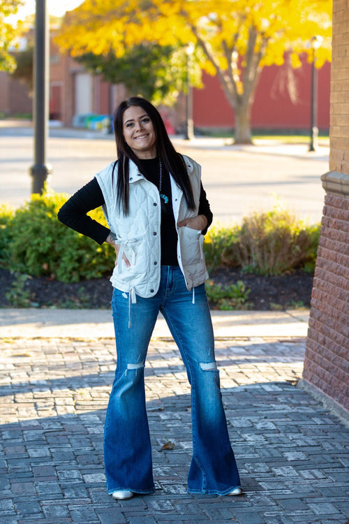 Tie Down Quilted Puffer Vest - 5 Colors! - Cowhide and Conchos