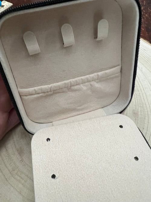 Tombstone Jewelry Box - Cowhide and Conchos