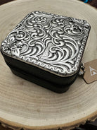 Tombstone Jewelry Box - Cowhide and Conchos