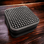 Tombstone Jewelry Box - Cowhide and Conchos