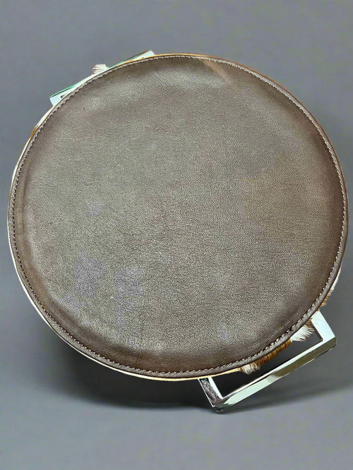 Tooled Leather & Painted Tray - Roper - Cowhide and Conchos