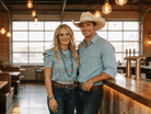 Turquoise Boots Printed Puff Short Sleeve Top - Cowhide and Conchos
