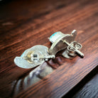 Turquoise & Sterling Silver Earrings by Lloyd Kanesta - Cowhide and Conchos